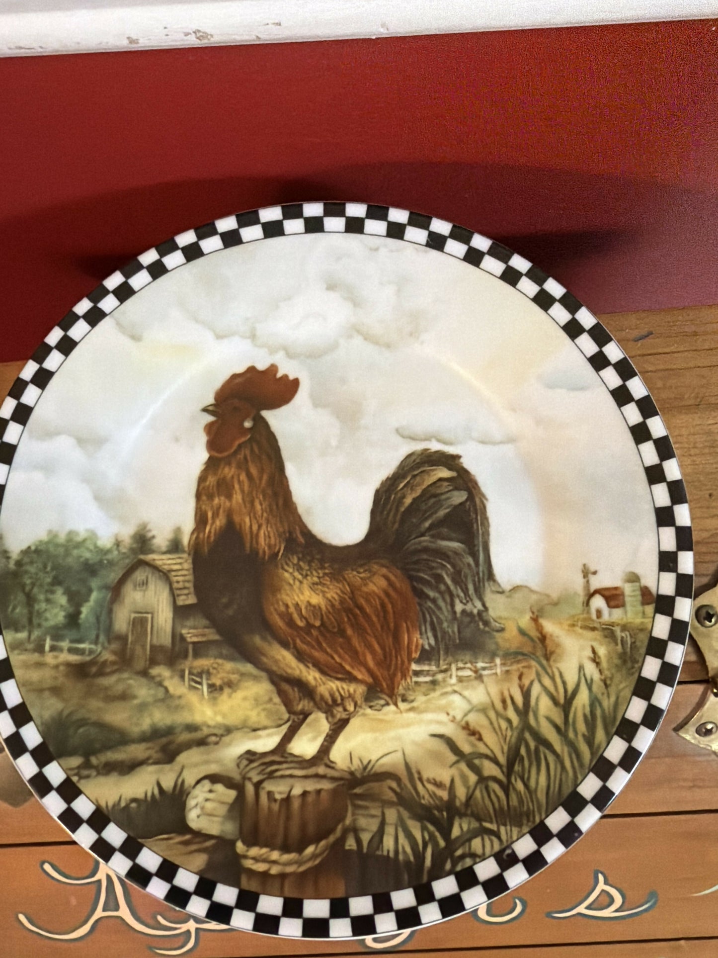 Rooster decor plate