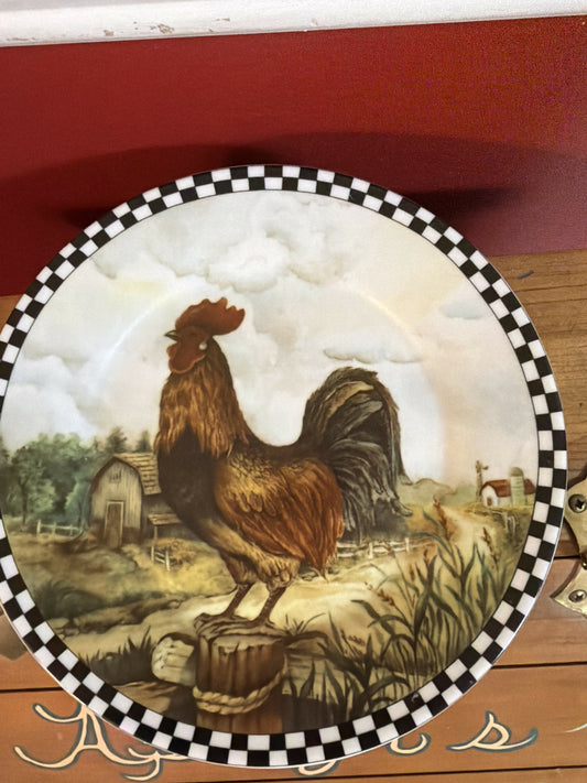 Rooster decor plate